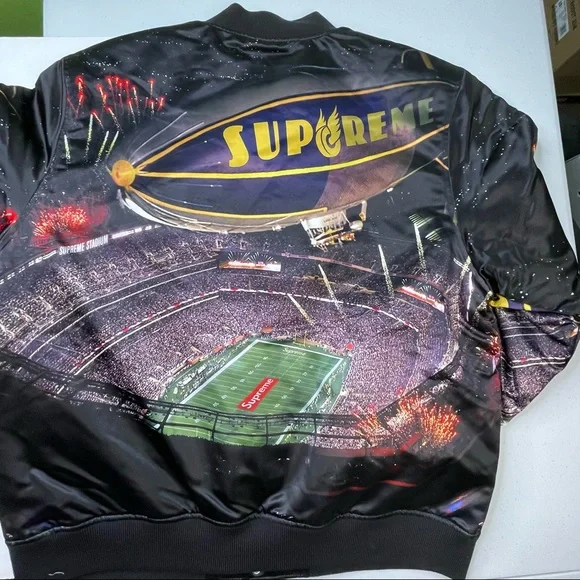 Supreme Mitchell & Ness Blimp Branded Stadium Varsity Jacket Mens XL Size